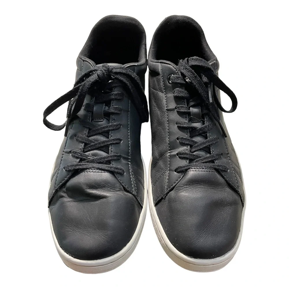 LACOSTE Carnaby EVO Black Leather Sneakers Size 13